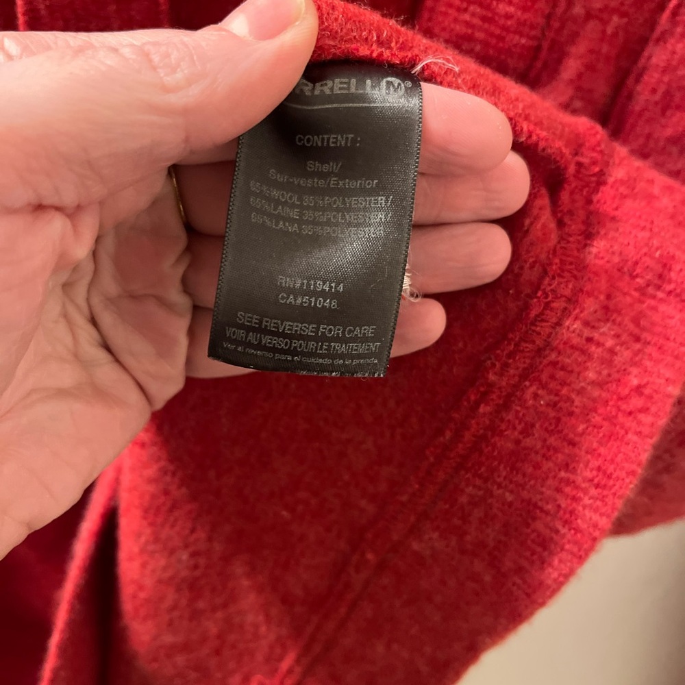 Merrell Red Pullover Button Collared Wool Blend S… - image 4